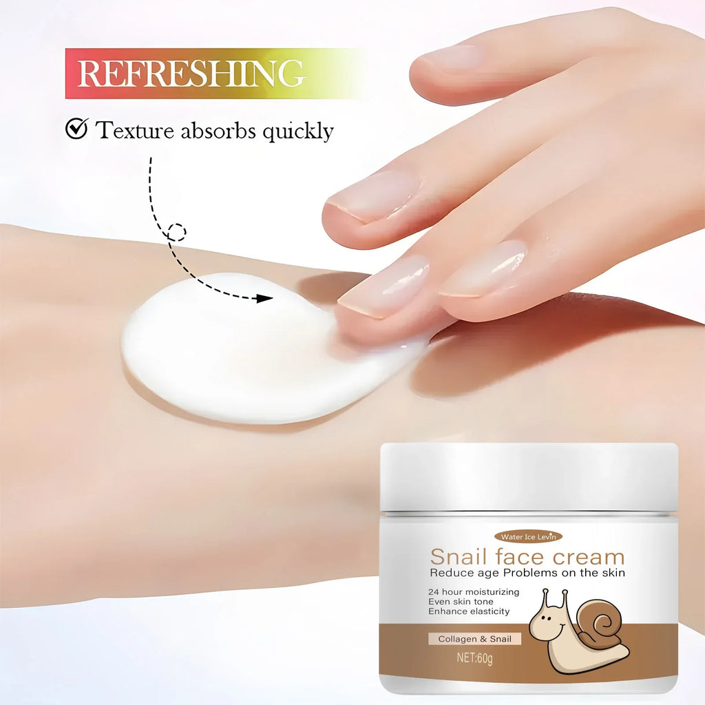 Snail Face Cream with Collagen & Retinol – 24H Moisturizer Face Moisturizer Cream Qme