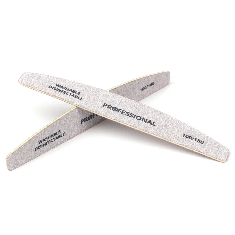 Professional Wooden Nail Files & Buffer Set 100/180 Grit Nail Files & Buffer Qme