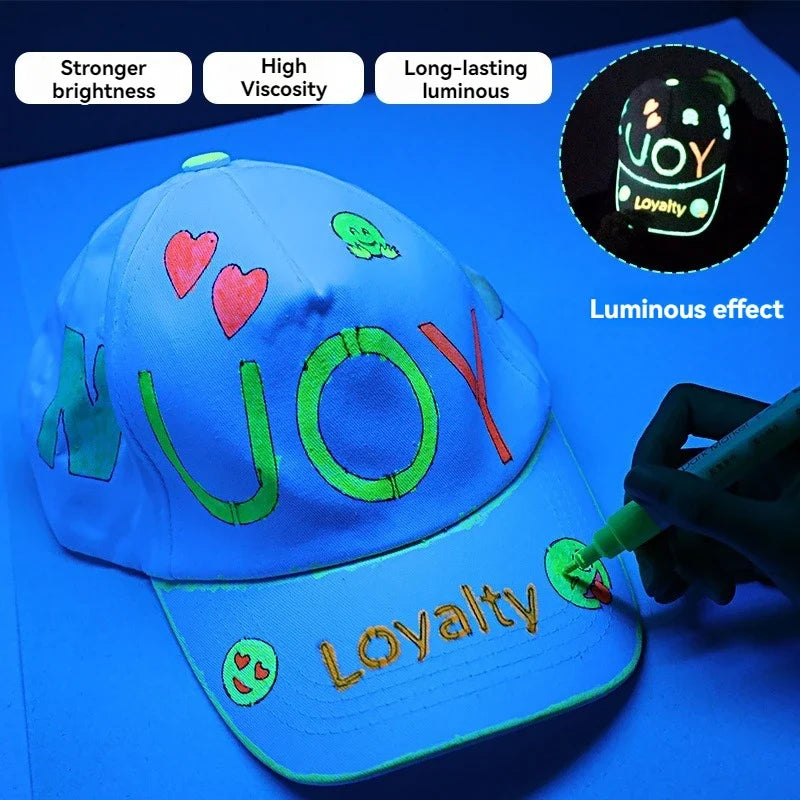 8-Color Luminous Fluorescent Paint Marker Pens – Waterproof Set Fluorescent Paint Markers Qme