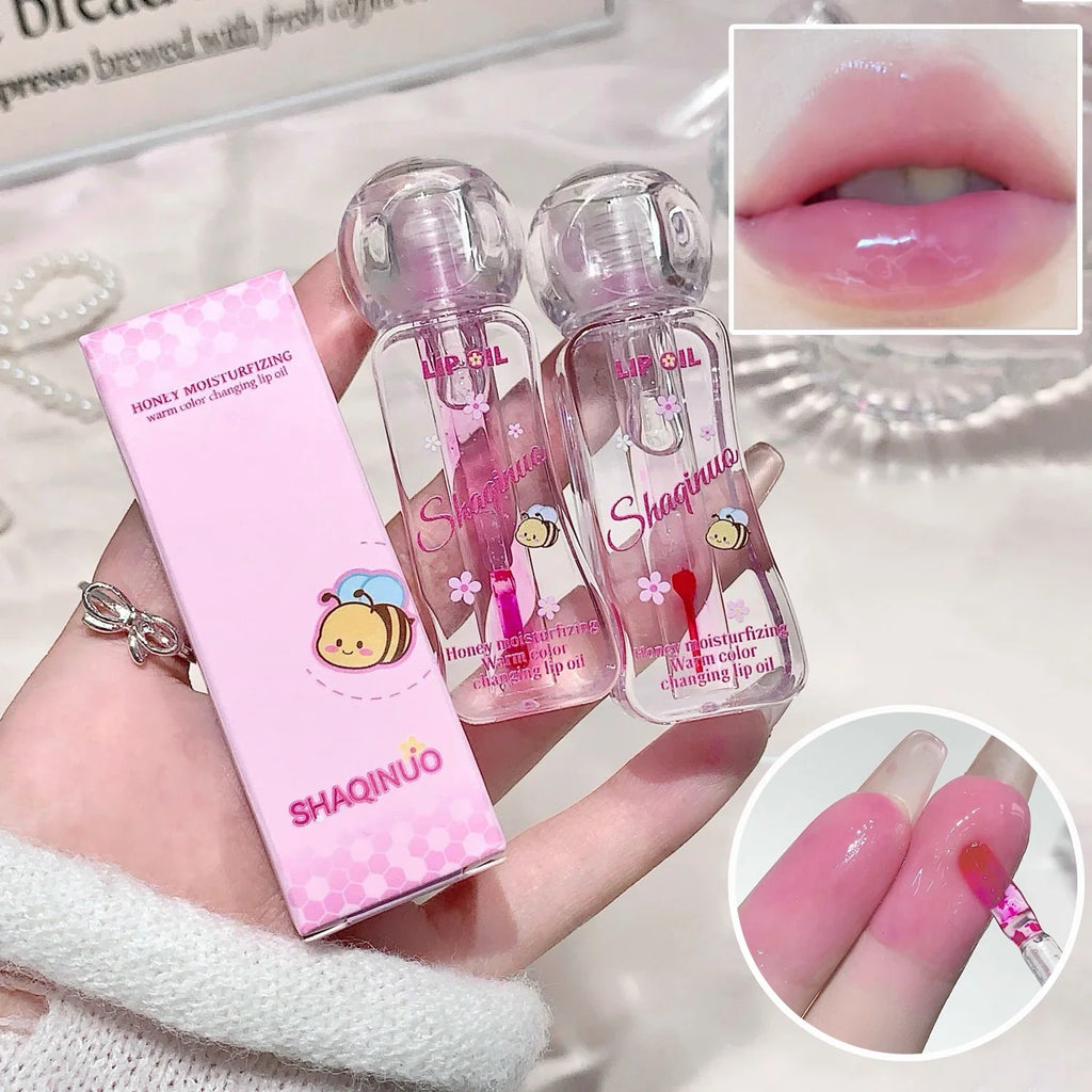 SHAQINUO Honey Lip Oil | Color-Changing Moisturizing Gloss Lip Oil Gloss Qme
