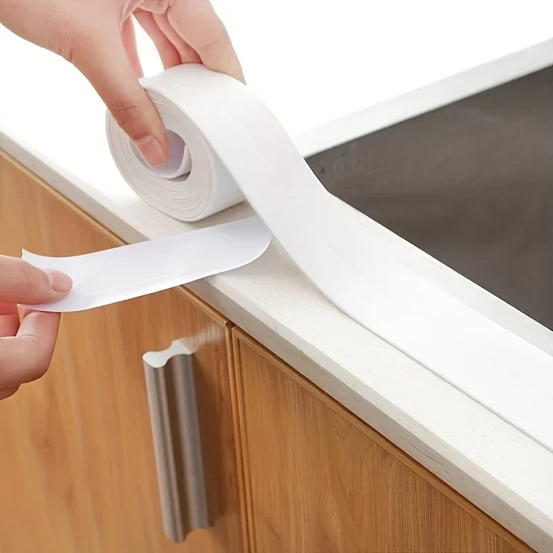 PVC Self-Adhesive Caulk Strip Tape – Bathroom & Kitchen 2 Rolls Caulk Sealing Strip Qme