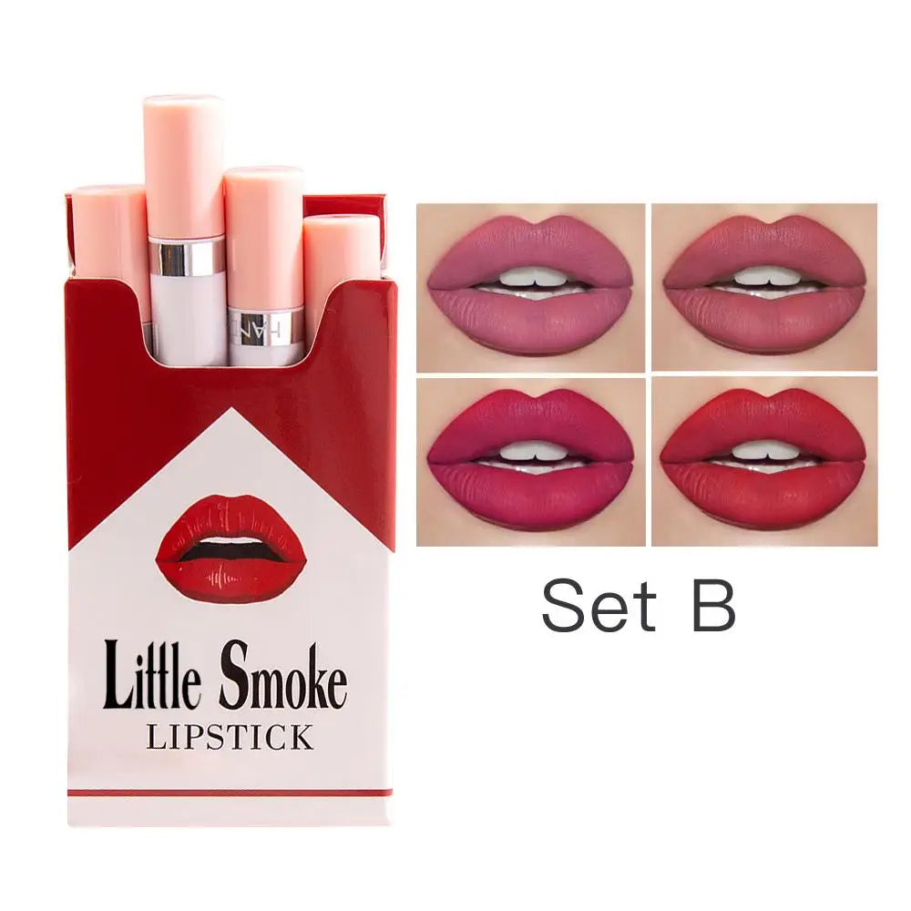 HANDAIYAN 4-Piece Matte Lipstick Set – Waterproof & Long-Lasting Matte Lipstick Set Qme B 05-08 CN