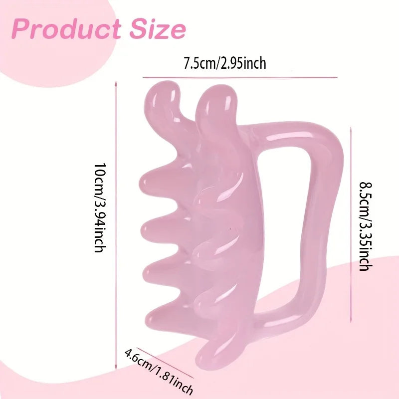 Pink Resin Massage Tool – Neck, Shoulders, Back & Legs Handheld Massage Tool Qme