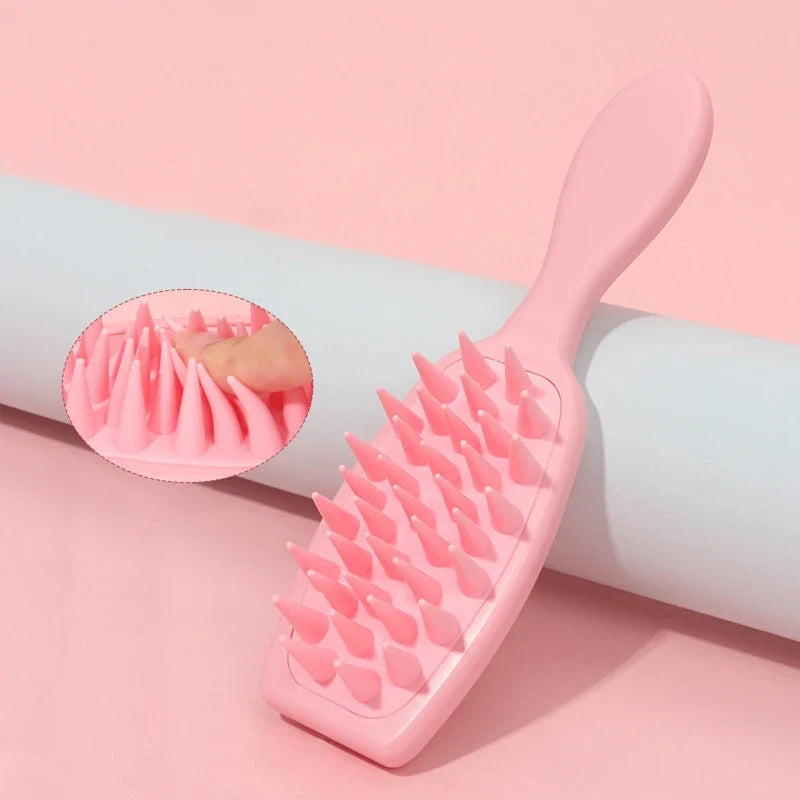 Silicone Scalp Massage Shampoo Brush with Long Handle Scalp Massage Brush Qme