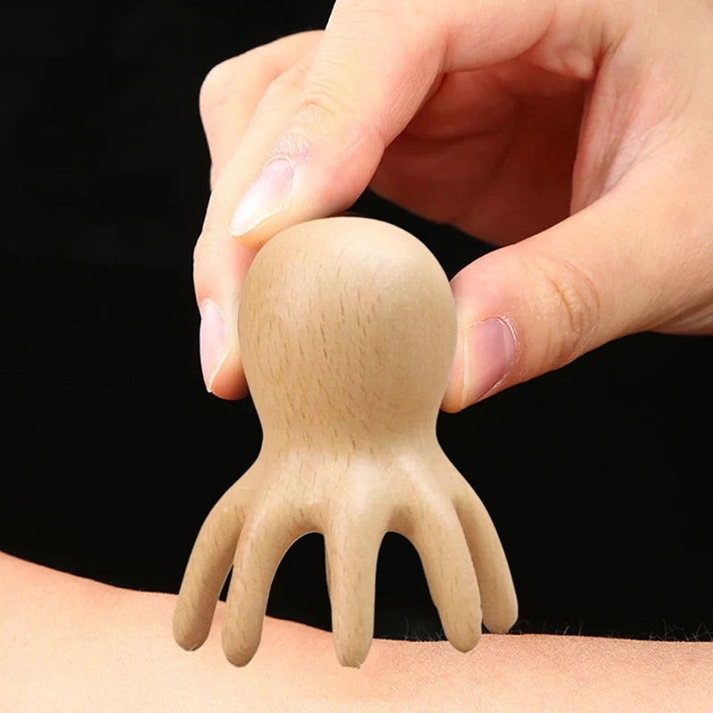 Sandalwood Octopus Scalp Massage Comb | Gua Sha Brush Scalp Massage Comb Qme