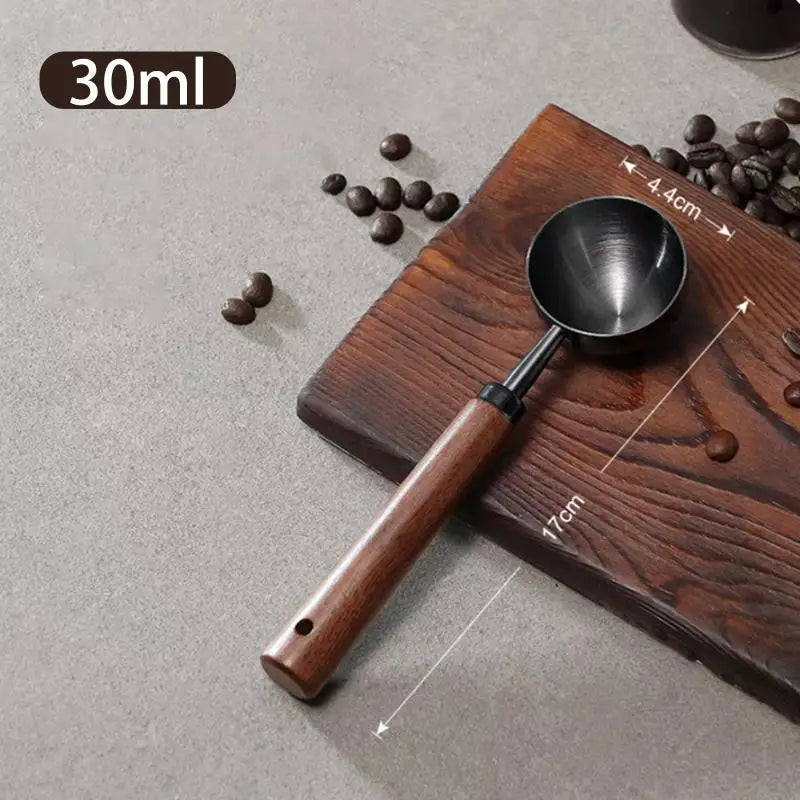 Walnut Wood & Stainless Steel Coffee Scoop Tablespoon Coffee Measuring Scoop Qme A8
