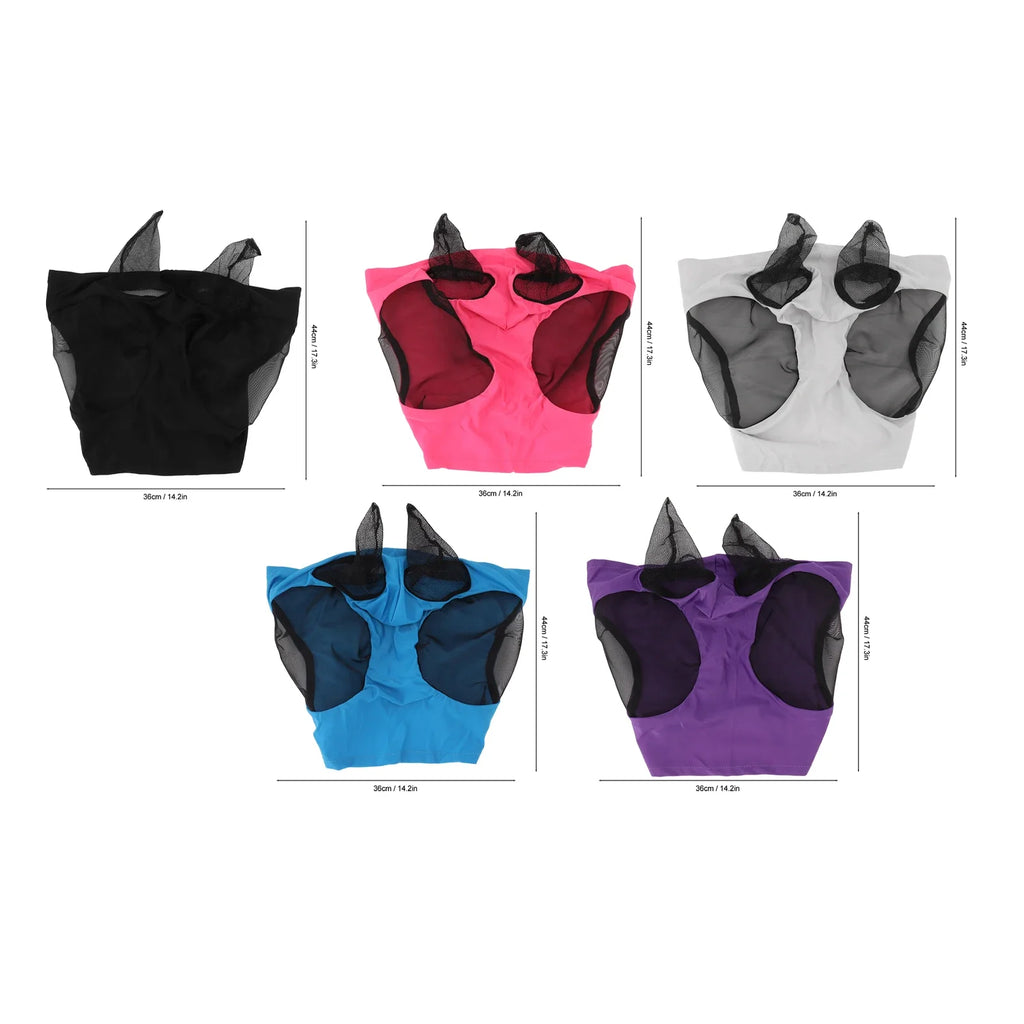 Breathable Horse Fly Mask with Ear Protection – Mesh Elastic Horse Fly Mask Qme