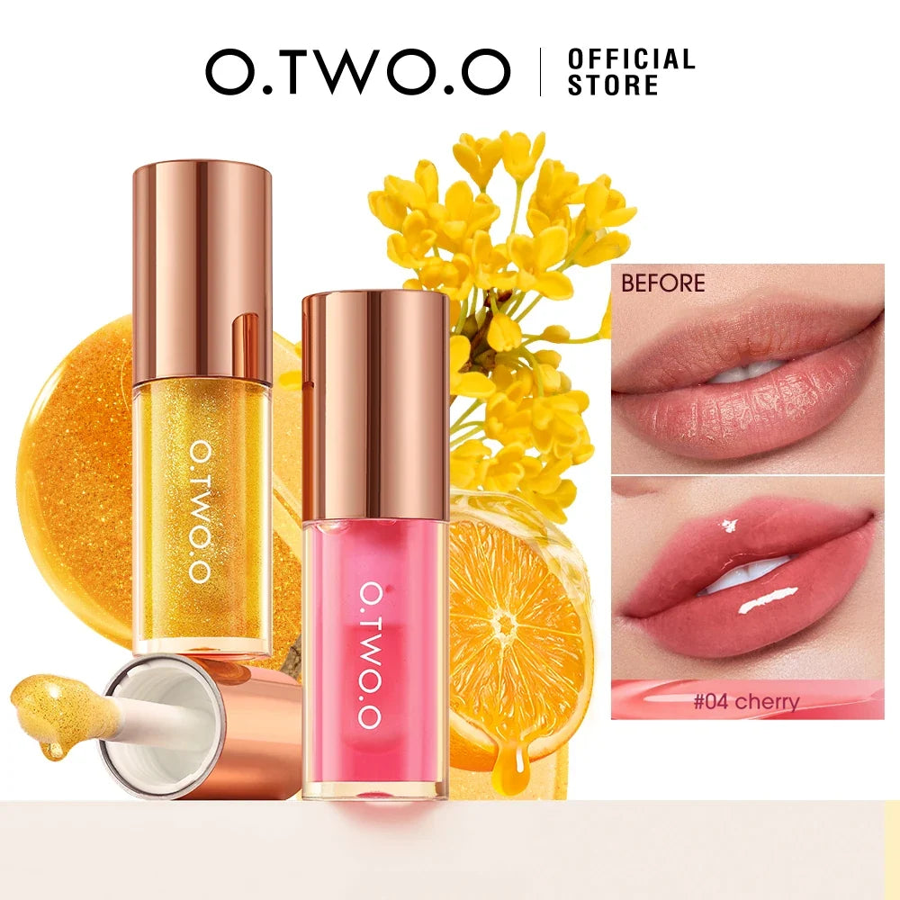 O TWO Lip Oil Gloss Plumper – Moisturizing Non-Sticky Shine Lip Oil Gloss Qme