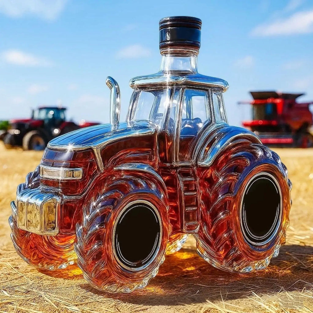 Tractor Design Glass Whiskey Decanter 300ml | Novelty Liquor Glass Whiskey Decanter Qme