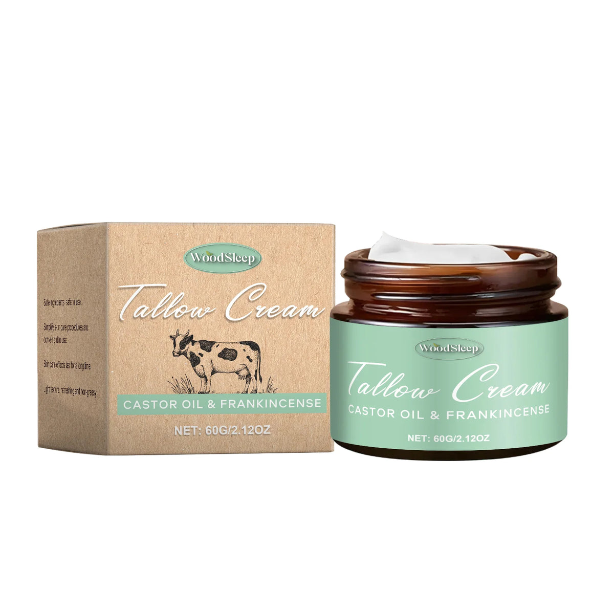 WOODSLEEP Beef Tallow Cream – Nourishing Anti-Aging Moisturizer Anti-Aging Face Cream Qst 60g boxed