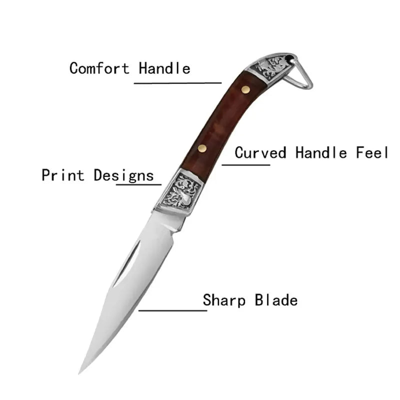Swayboo Folding Pocket Knife – Stainless Steel Wood Handle Folding Pocket Knife Qst