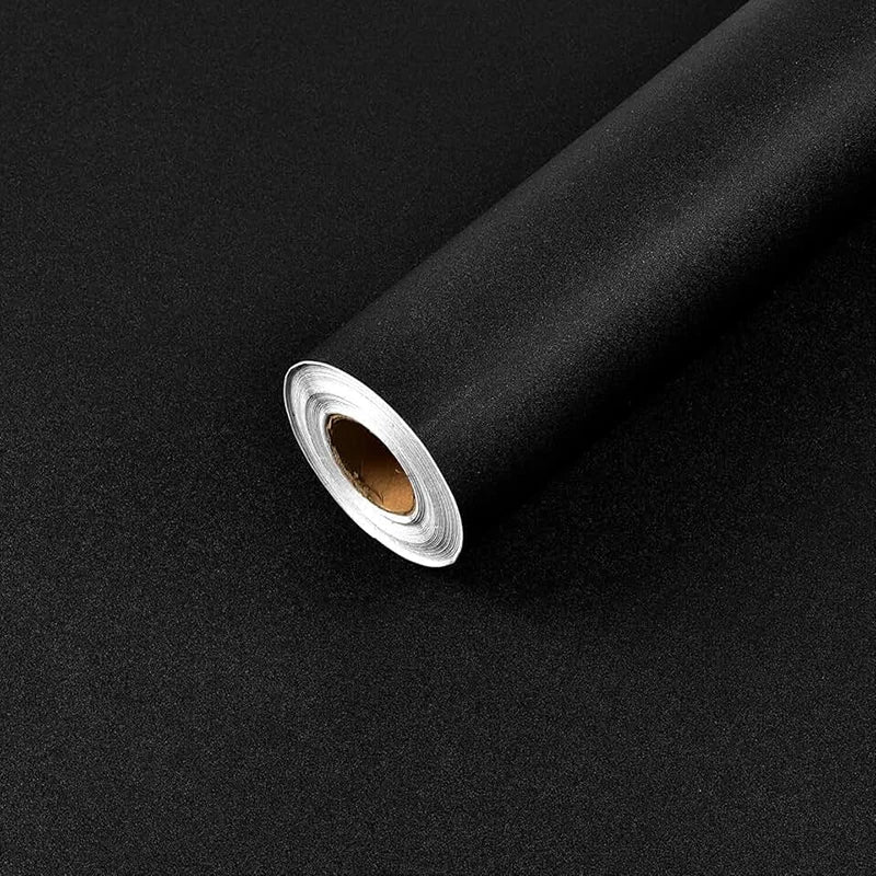 Matte Frosted Black Self-Adhesive Wallpaper – Waterproof PVC Self-Adhesive Wallpaper Qme frosted black 40cmX5m