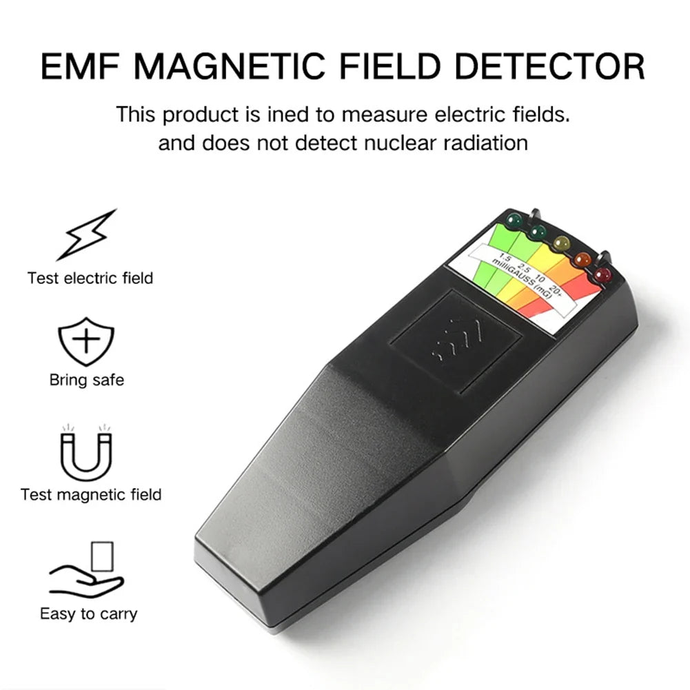 Portable EMF Meter – Electromagnetic Field Detector, 5-LED EMF Detector Meter Qme