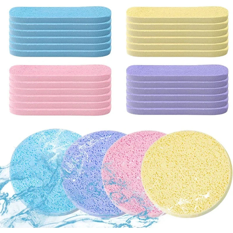 5-Pack Compressed Facial Sponges – Reusable Cleansing Sponges Facial Cleansing Sponge Qme mix 4 bag