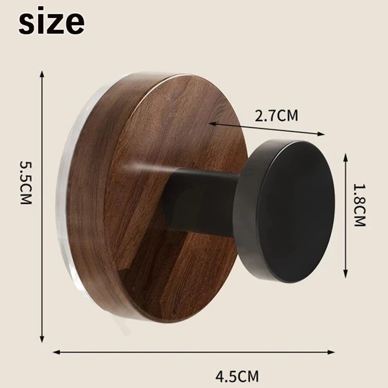 Walnut Grain Suction Cup Hook – No-Drill Wall Hanger Wall Suction Hook Qst