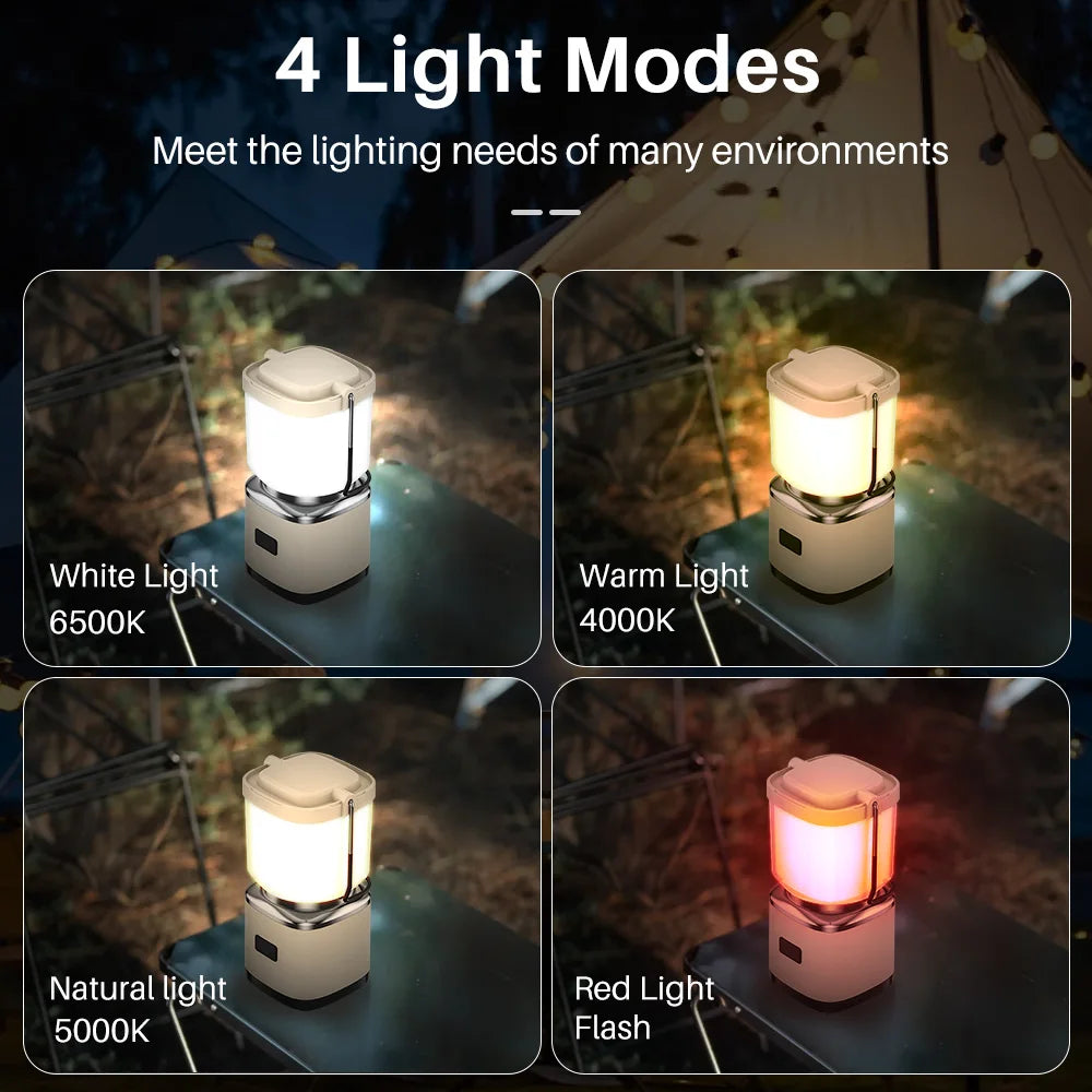 BORUiT Rechargeable Camping Lantern – Waterproof Portable LED Light Camping Lantern Qst