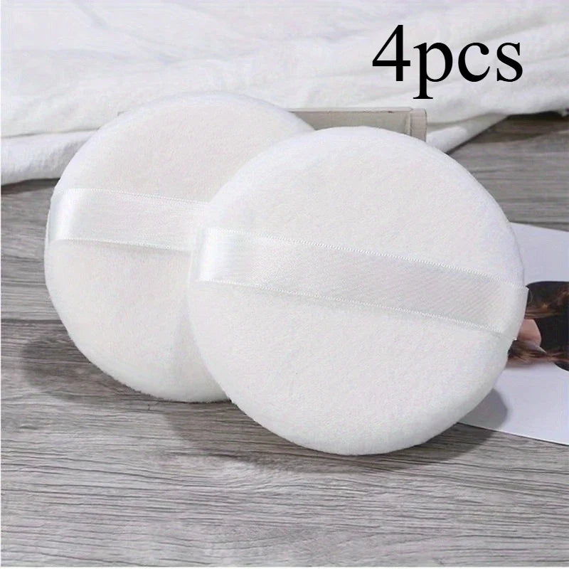 Extra Large Satin Handle Makeup Sponge Pads | Face & Body Makeup Sponge Pads Qme White