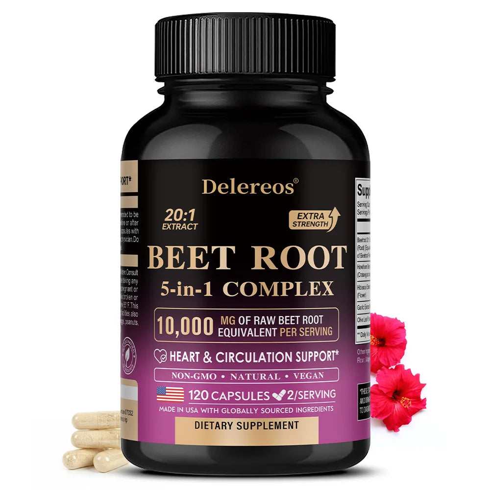 Beet Root Capsules 10,000mg – Heart & Digestive Wellness | Fearathe Herbal Supplement Qst