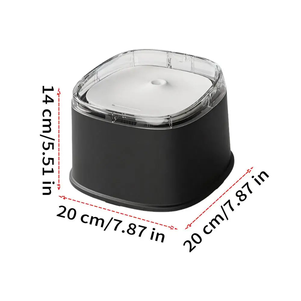 Quiet Automatic Cat Water Fountain 2.2L with Drip Pad & USB Cat Water Fountain Qme Black CN