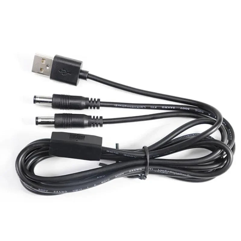 USB to DC Power Splitter Cable 5.5×2.5mm 22AWG 3A – 3-Pack DC Power Splitter Cable Qme 1 USB to 2 Male 5.5x2.5mm