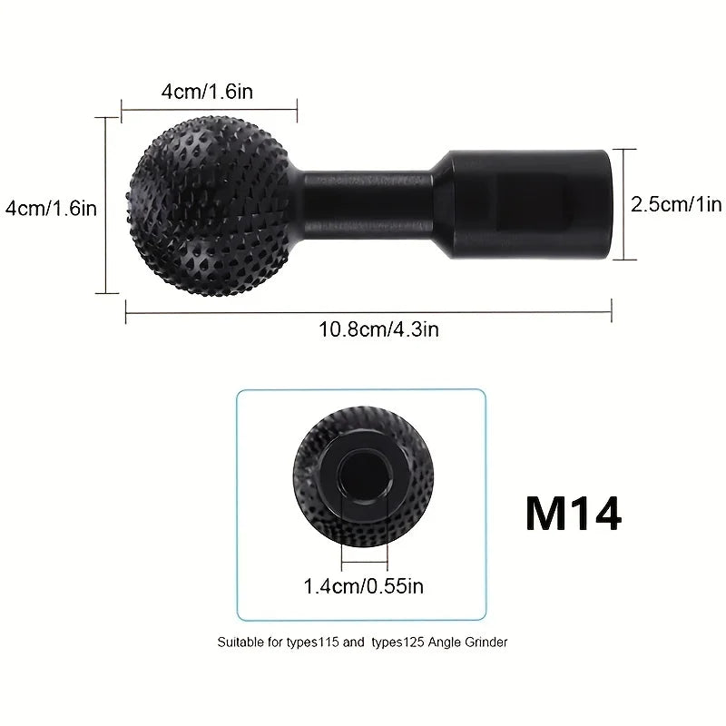 Spherical Spindle Wood Carving Polishing Bit for Angle Grinder Grinder Carving Bit Qme 14MM