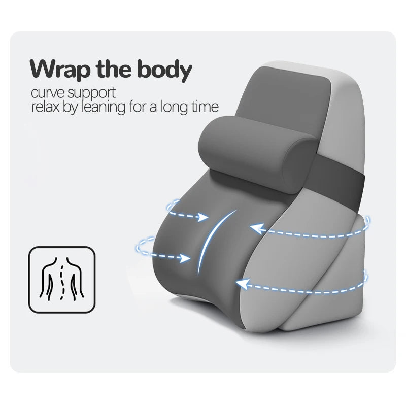 XL Ergonomic Reading Pillow – Memory Foam Wedge & Side Pockets Reading Bed Pillow Qst