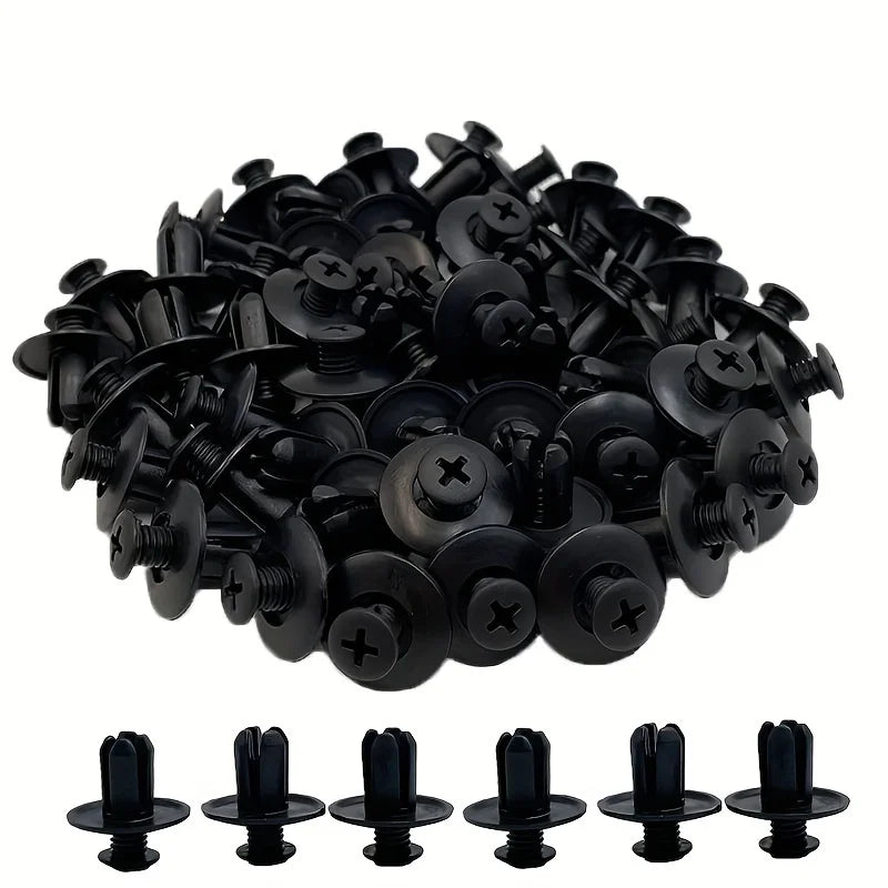 Universal Car Interior Trim Plastic Expanding Screws 50pcs Auto Trim Fasteners Qme