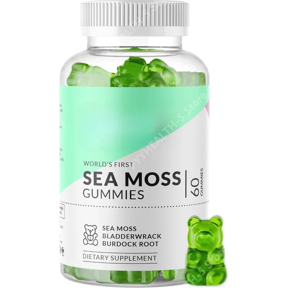 Irish Sea Moss Gummies – Vegan Immune & Gut Wellness 60ct Sea Moss Supplement Qst 60 Count(Pack of 1)
