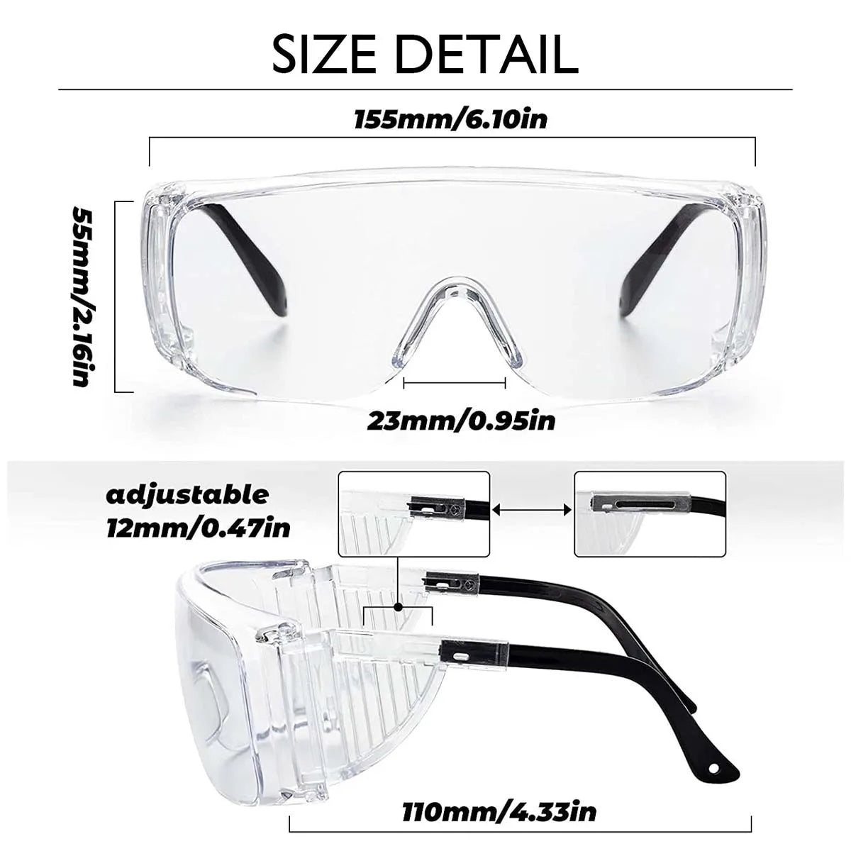 VOPHA Anti-Fog Safety Goggles OTG Clear ANSI Z87 – HM7 Safety Goggles Qst