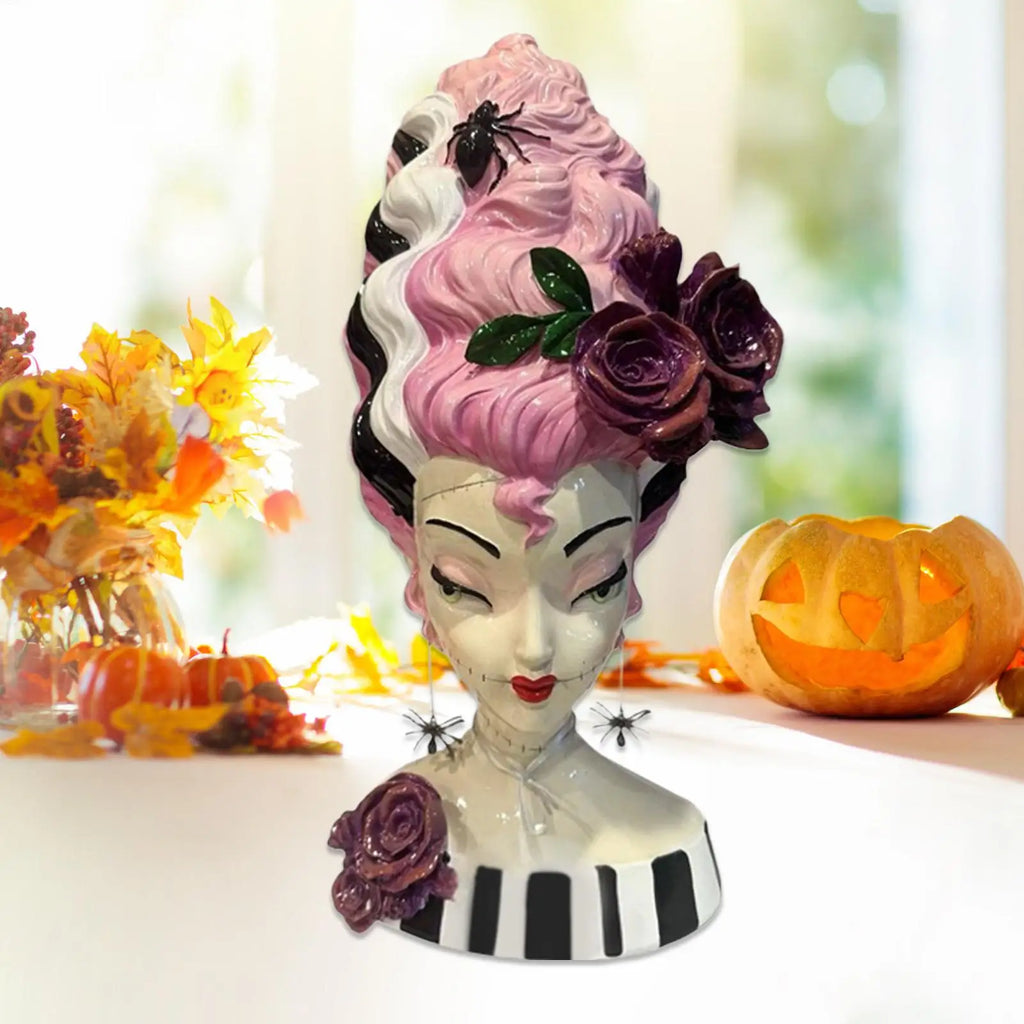 Gothic Bridal Bust Figurine – Halloween Desk & Shelf Decor Gothic Bust Figurine Qme