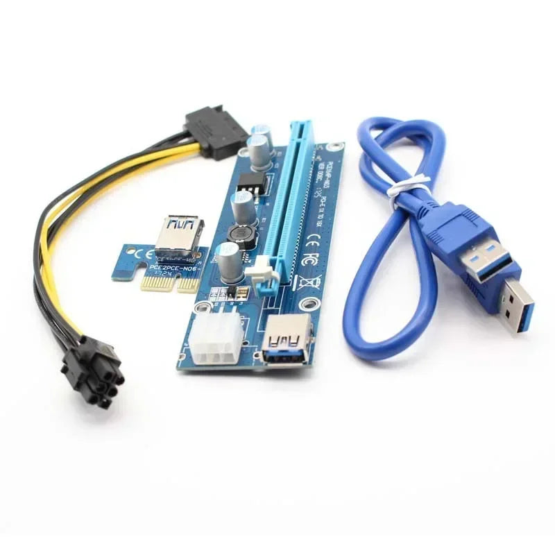 PCIe Riser Adapter Card USB 3.0 Extension for GPU Mining PCIe Riser Adapter Qme