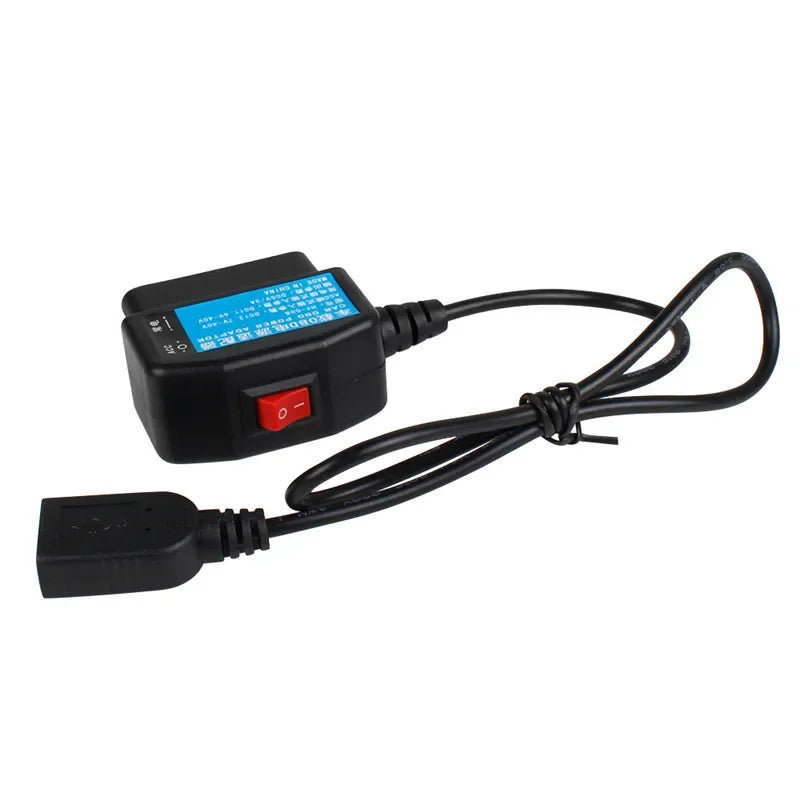 OBD Hardwire Kit 5V 3A USB – 24Hr Dash Cam Parking Monitor OBD Hardwire Kit Qme