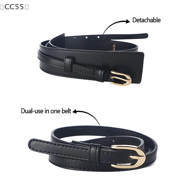 PU Leather Wide Waist Belt – Vintage Pin Buckle Girdle Women Wide Waist Belt Qst
