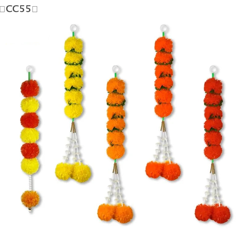 Marigold Flower Garland – Halloween, Diwali & Fiesta Décor Floral Party Garland Qst
