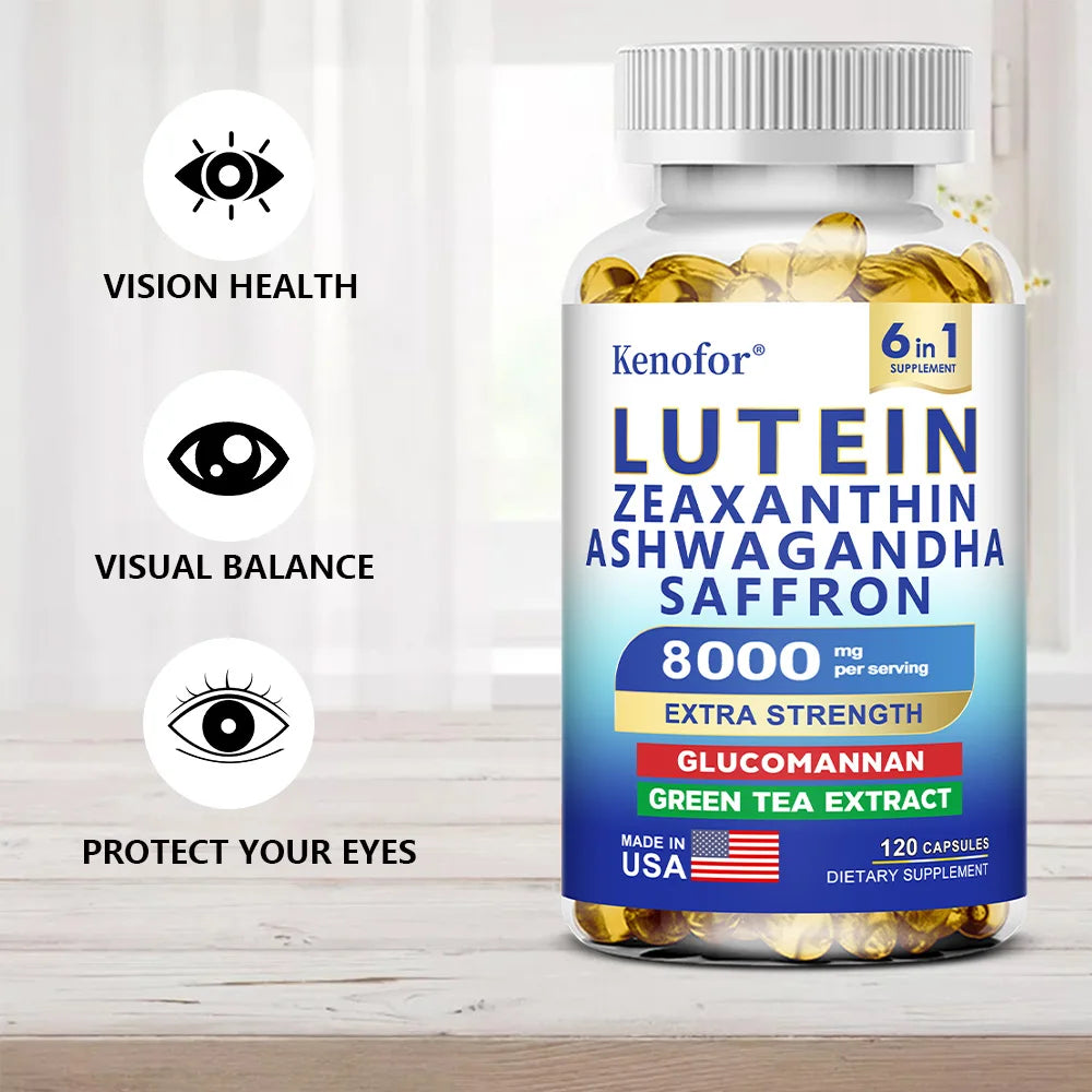 Lutein & Zeaxanthin Eye Vitamins with Ashwagandha | Adult Formula Eye Vitamin Supplement Qst
