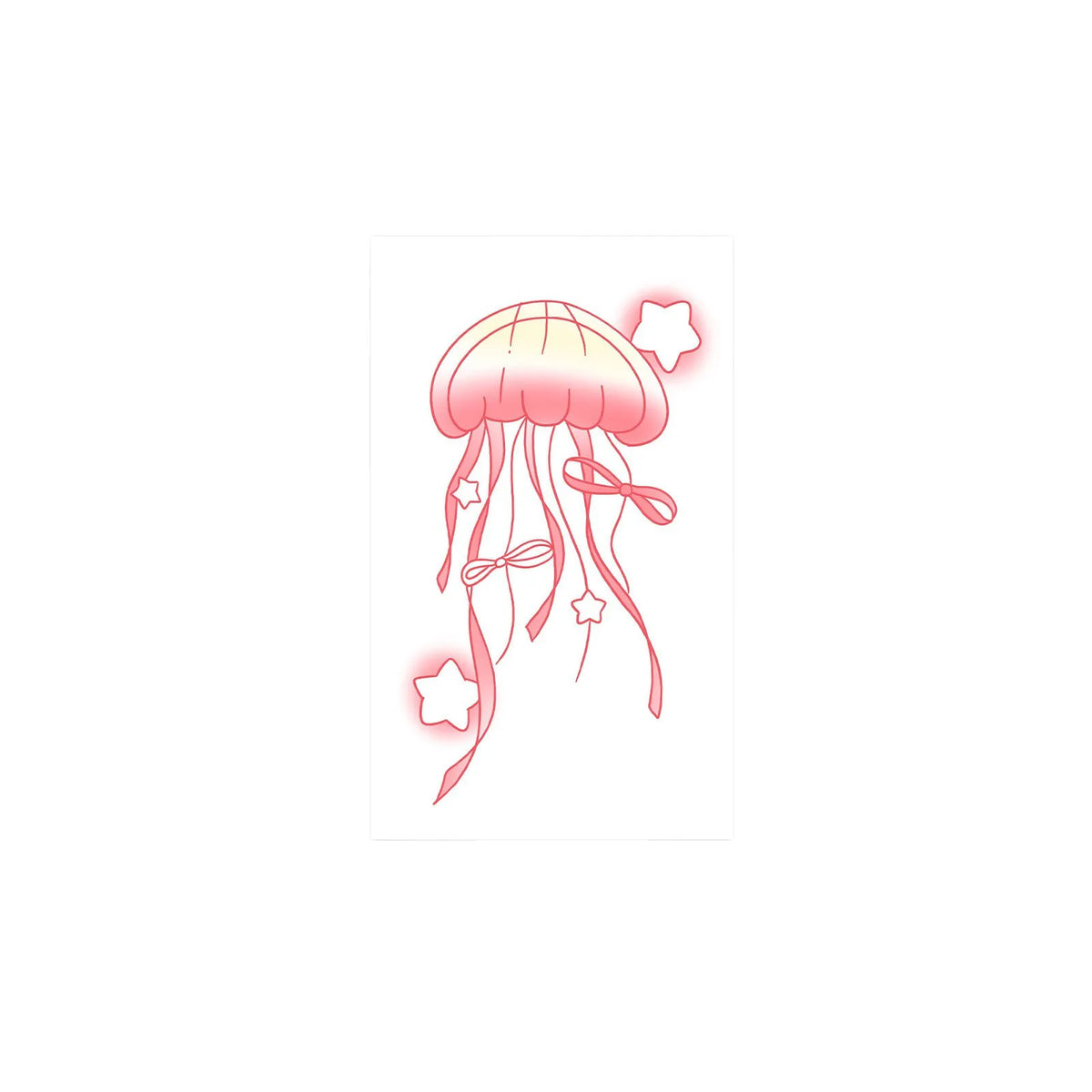 Minimalist Jellyfish Temporary Tattoo Sticker | Waterproof Temporary Tattoo Sticker Qme