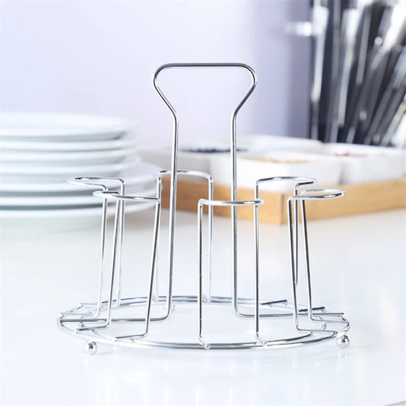Metal Glass Cup Drain & Storage Rack – Kitchen Organizer Cup Storage Rack Qst