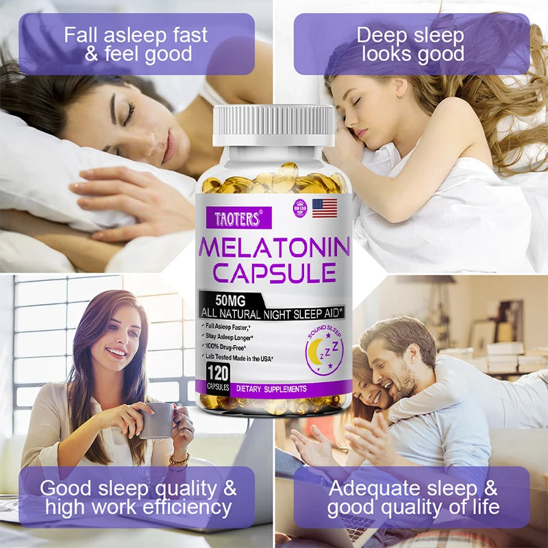 Melatonin Capsules 120ct – Non-GMO Sleep Support | Taoters Sleep Support Supplement Qst