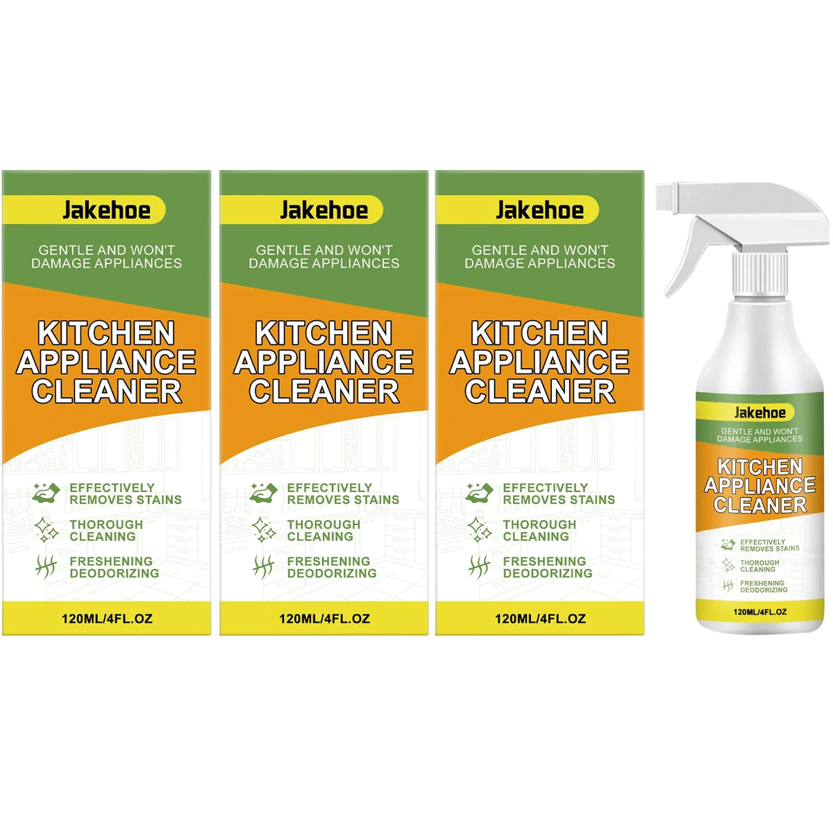Kitchen Appliance Cleaning Spray – Heavy-Duty Degreaser Kitchen Cleaning Spray Qme 3 x 120ML Boxed