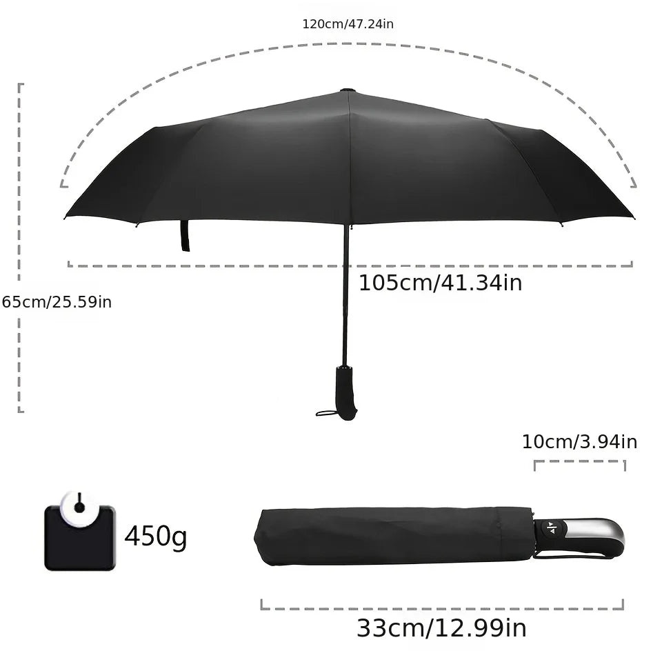 Ten-Bone Semi-Automatic Vinyl Umbrella – Windproof Vinyl Umbrella Qst