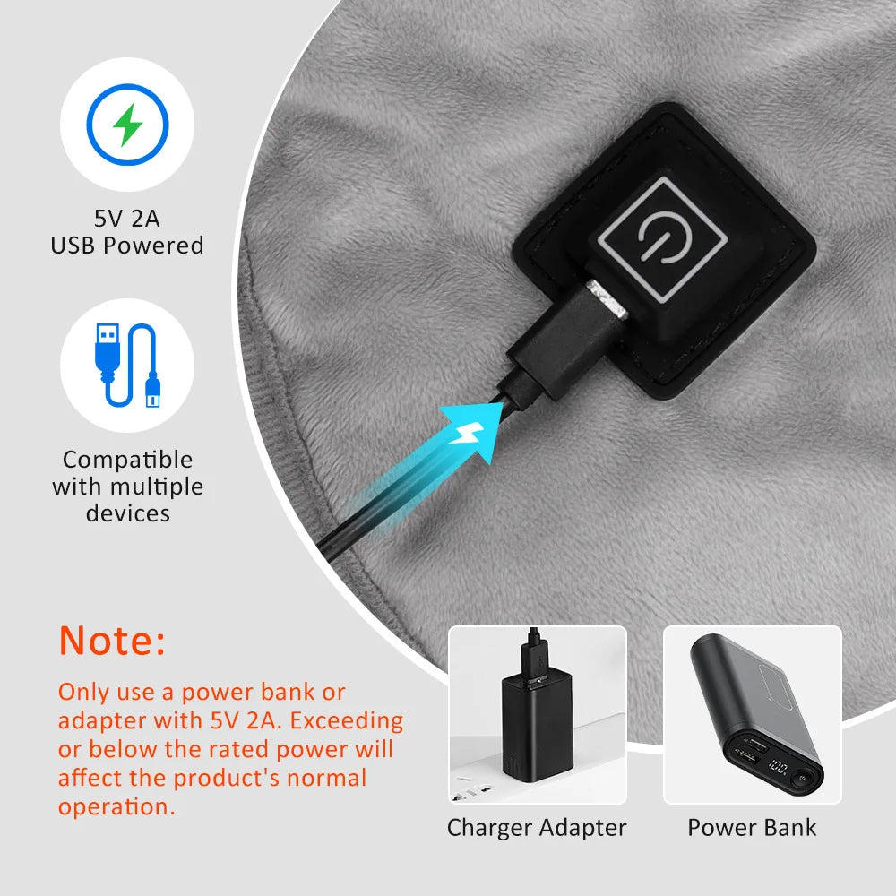 USB Electric Heated Shoulder & Neck Wrap – 3 Heat Settings Heated Shoulder Wrap Qst