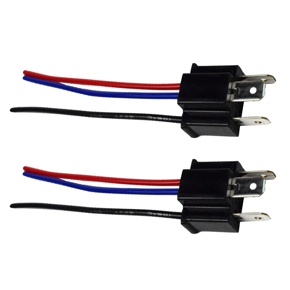 H4 9003 Headlight Bulb Socket Wiring Harness Male Plug – 1 Pair Headlight Wiring Harness Qme