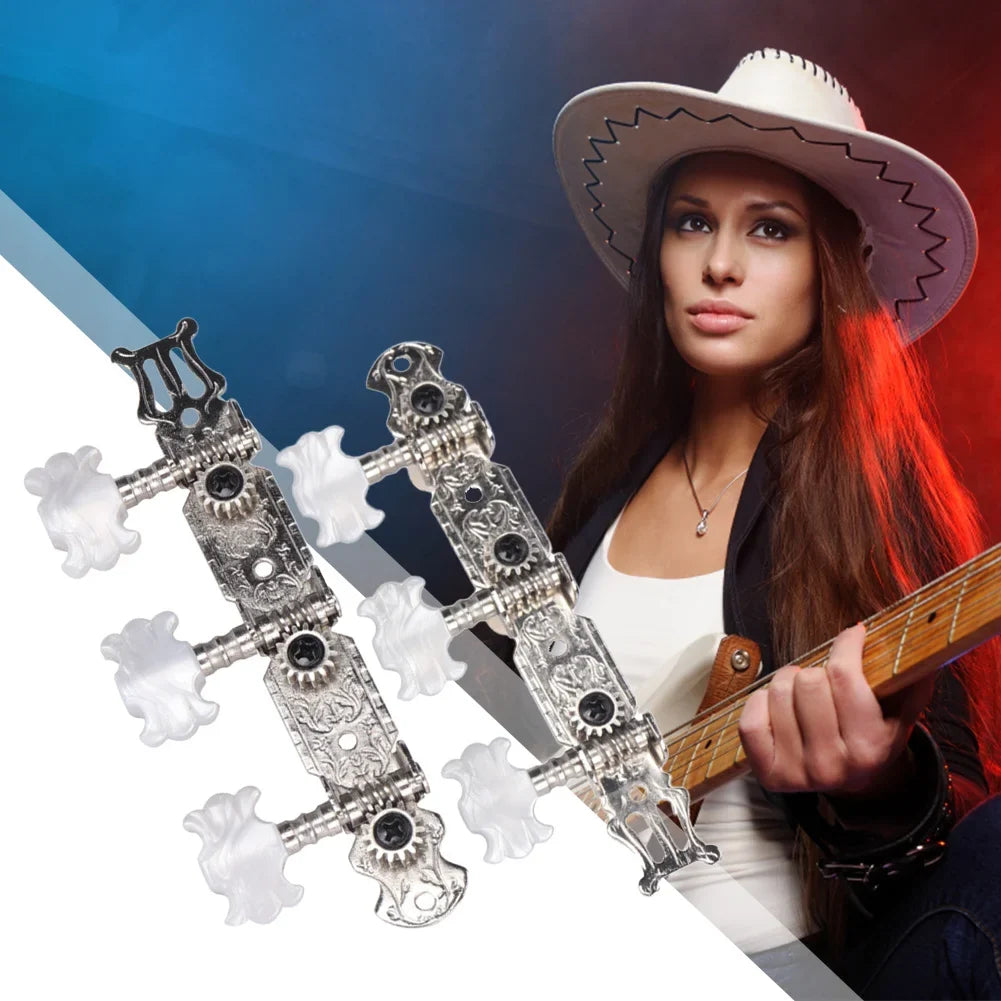 Classical Guitar Machine Head Tuning Keys – Left & Right 3+3 Set Guitar Tuning Keys Qme
