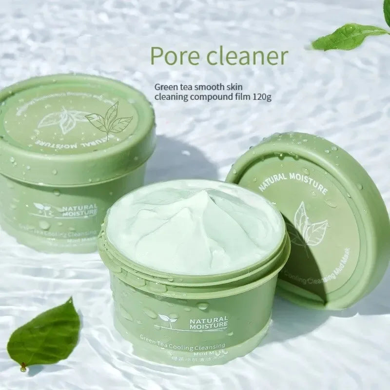 REAROYA Green Tea Ice Mud Mask – Cleansing & Oil Control 120g Clay & Mud Face Mask Qst