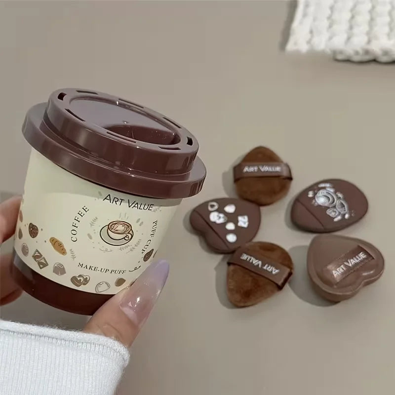 Mini Coffee Powder Puff – Wet & Dry Fingertip Makeup Sponge Makeup Sponge Puff Qme