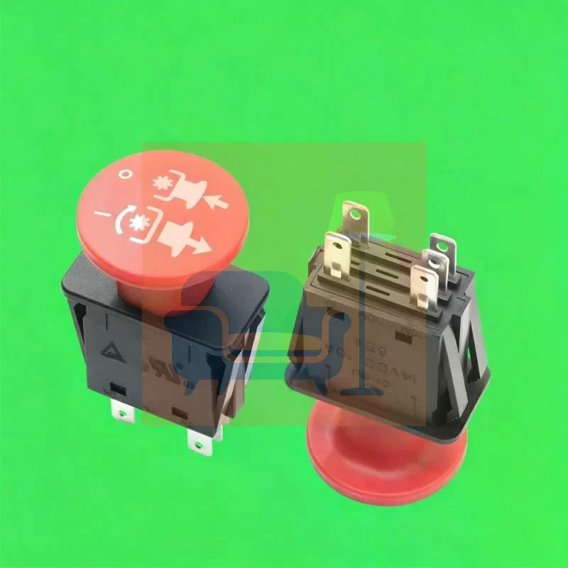 Red PTO Push Switch 10A 14VDC Heat-Resistant for Lawn Mowers PTO Push Switch Qme