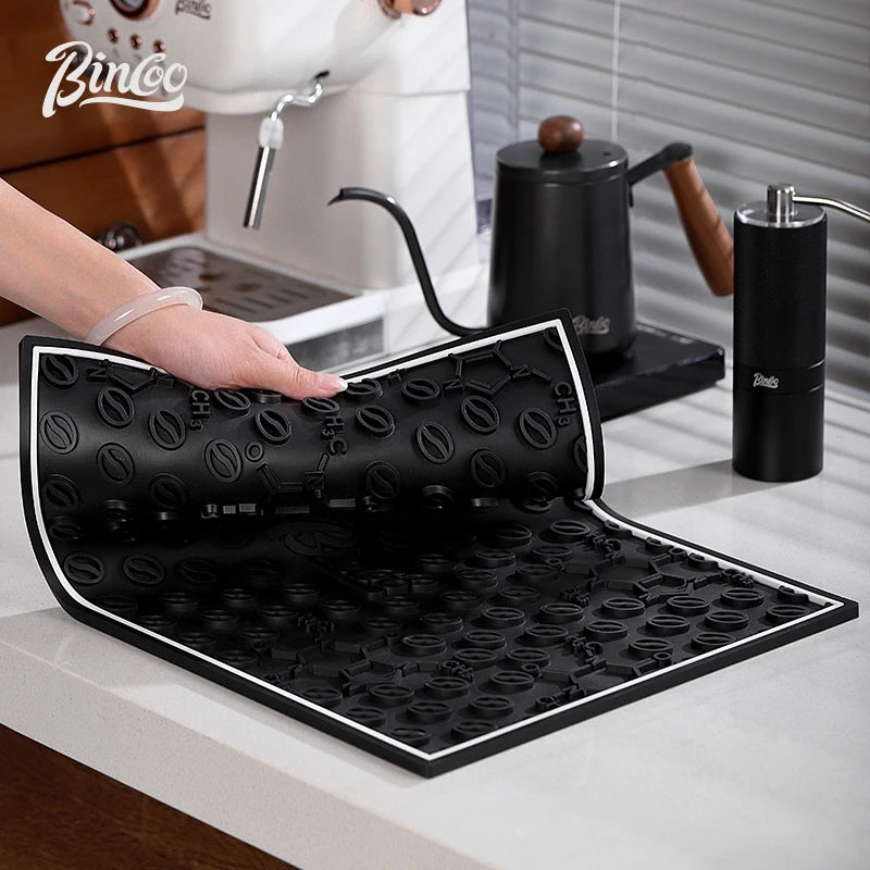 Bincoo PVC Coffee Bar Mat – Tamping & Non-Slip Drip Pad Coffee Bar Mat Qst