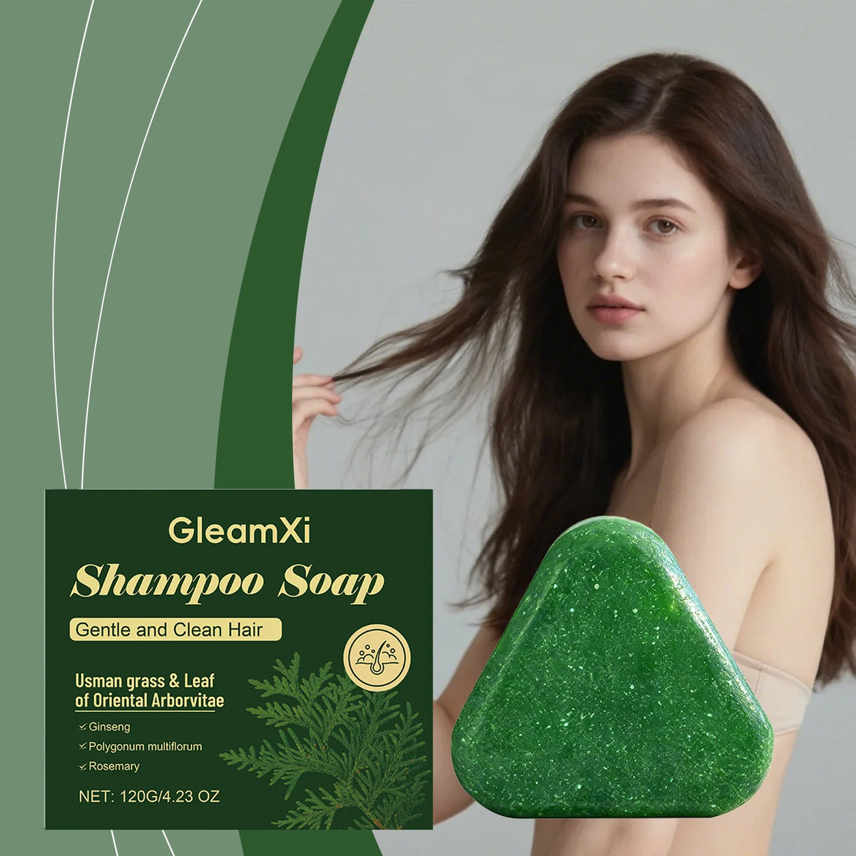 Gleamxi Natural Shampoo Bar – Oil Control & Scalp Cleanse Solid Shampoo Bar Qst