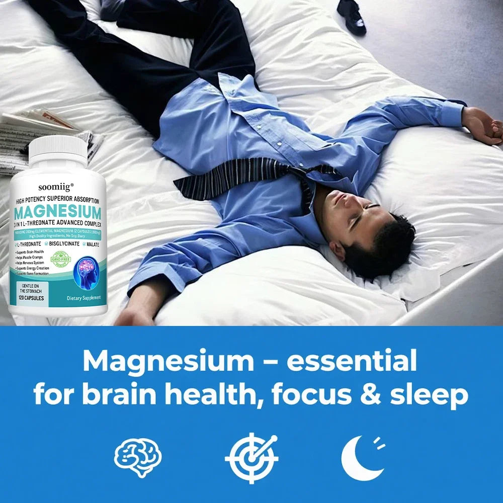 3-in-1 Magnesium L-Threonate, Glycinate & Malate Capsules Magnesium Supplement Qst