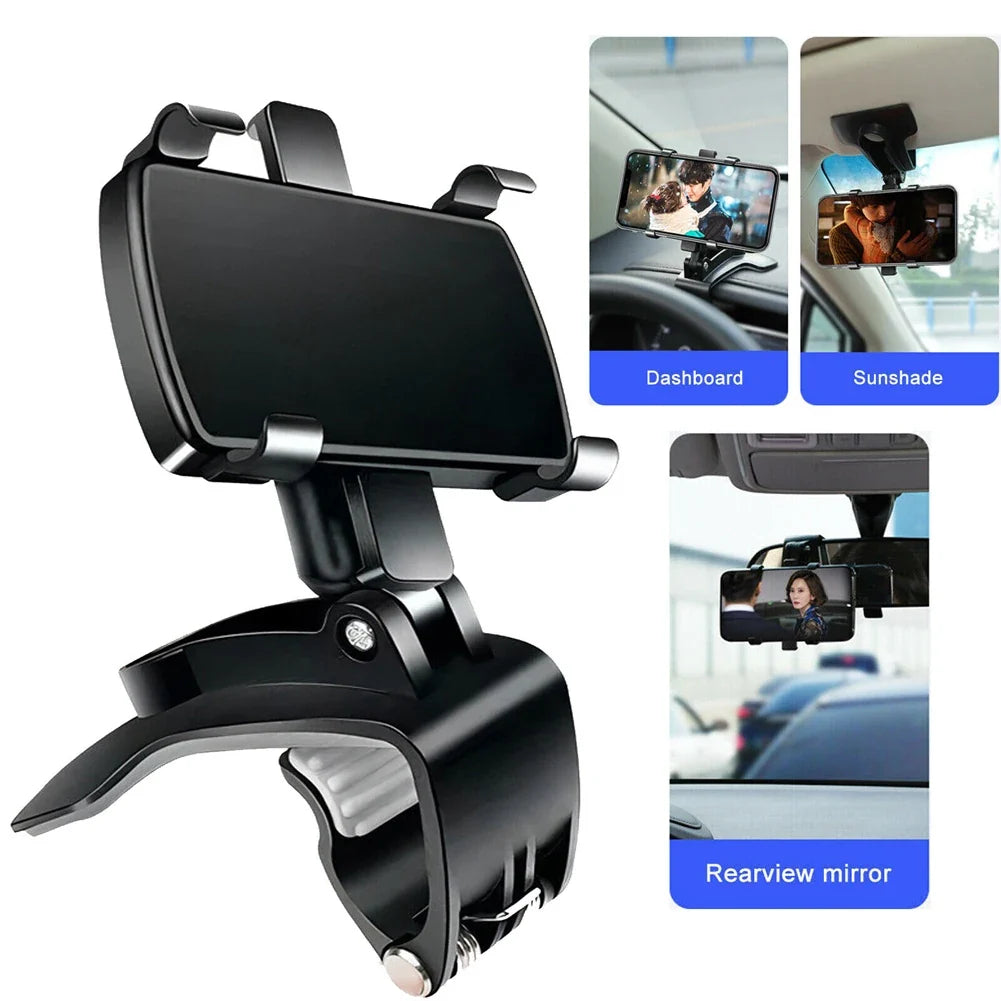 360° Car Phone Holder – Universal GPS Dashboard Clip Mount Car Phone Mount Qme